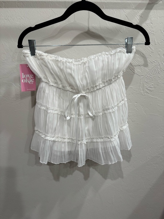 Sky To Moon Tops - White Chiffon Tub Top